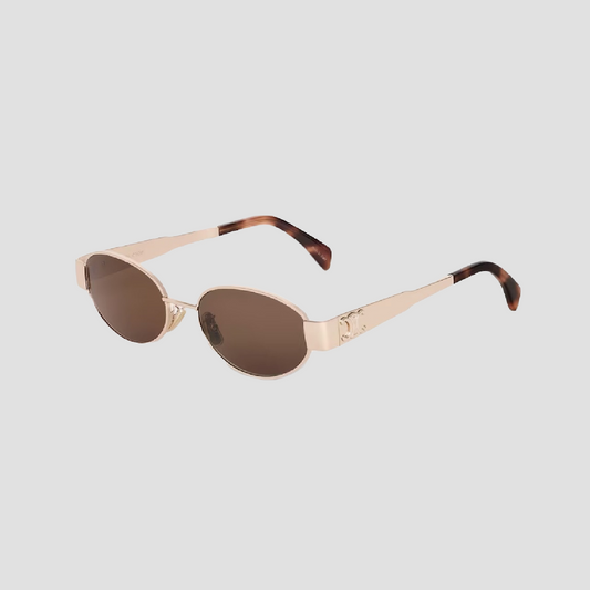 Celine Triomphe 01 Metal Rose Gold Sunglasses Brown Lenses – CL40235U 28E 4S235CMLB.35RB