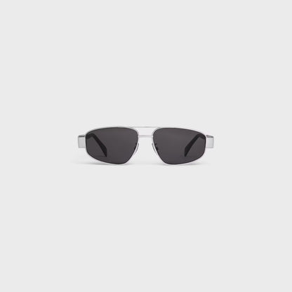 Celine Triomphe Metal 03 Sunglasses in Metal – CL40281U 16A with dark lenses and thin metal frame on a white background