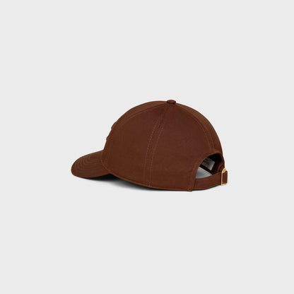 Brown baseball cap on a light gray background