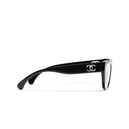 Chanel CH3474 C501 Square Eyeglasses with Chanel logo on a white background