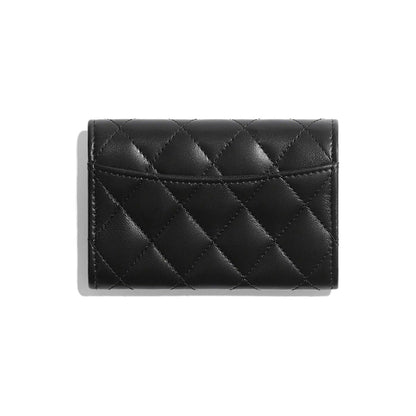 Chanel Flap Card Holder Quilted Caviar Silver-tone Black AP0214Y01480C3906 authentic tại blankroom hà nội, việt nam