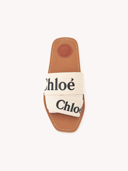 dép nữ CHLOE WOODY FLAT MULE WHITE CHC22U188Z3101 authentic tại sài gòn, tp hcm