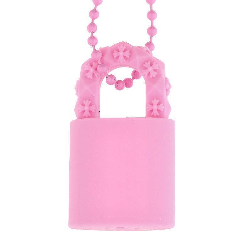 CHROME HEART PINK SILICONE LOCK NECKLACE authentic tại sài gòn, tp hcm