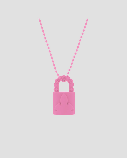 CHROME HEART PINK SILICONE LOCK NECKLACE