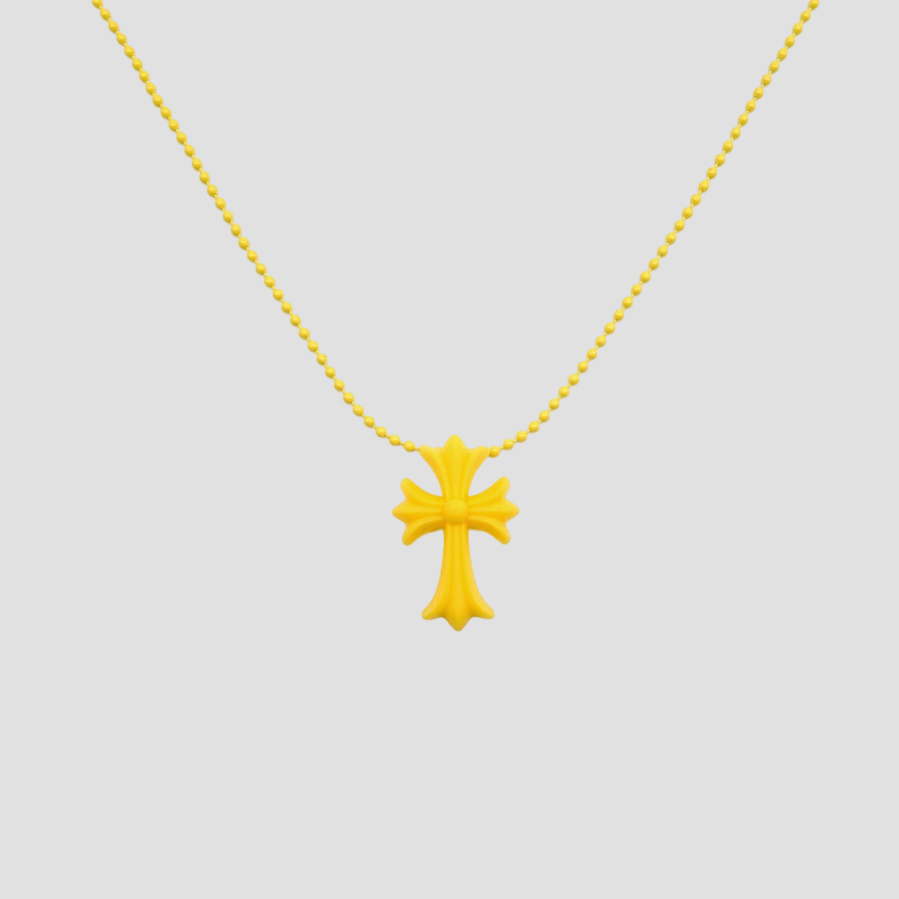 CHROME HEARTS CROSS SILICONE NECKLACE YELLOW