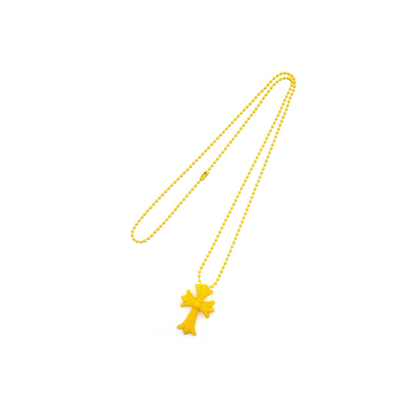 dây chuyền CHROME HEARTS CROSS SILICONE NECKLACE YELLOW authentic 