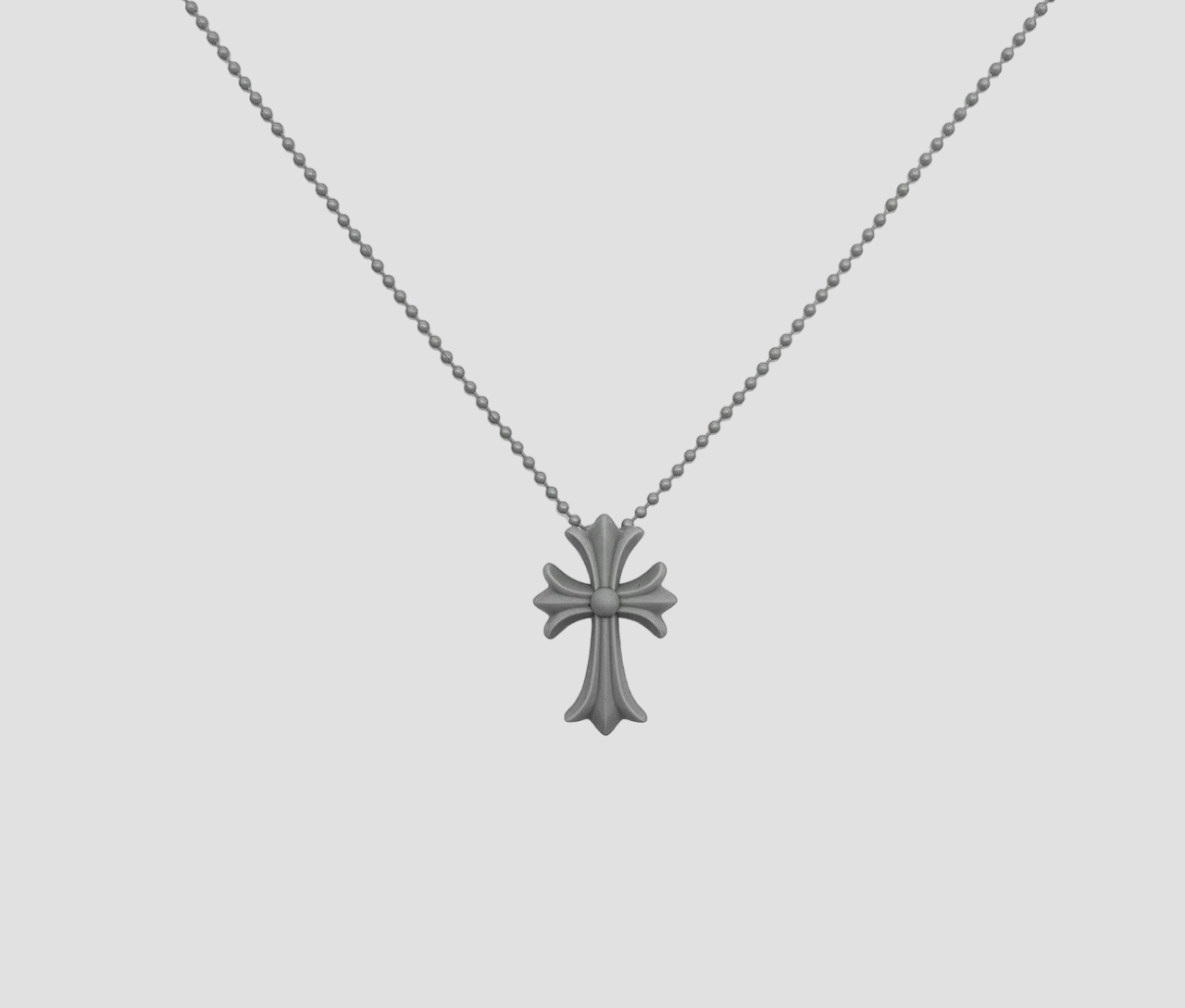 CHROME HEARTS GREY CROSS SILICONE NECKLACE