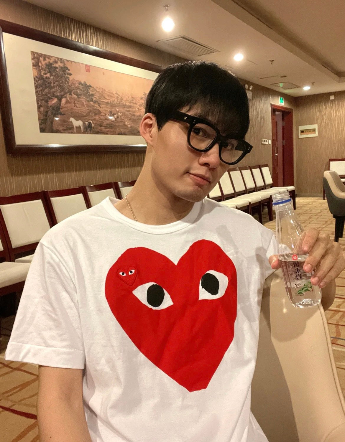 COMME DES GARCONS CDG PLAY BIG HEART PRINTED T SHIRT WHITE Blank Room