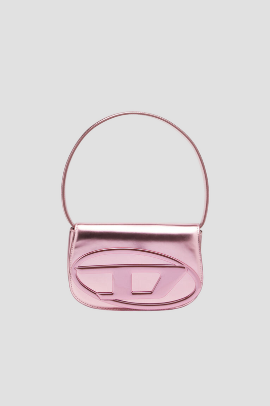 DIESEL 1DR PINK MIRRORED LEATHER BAG