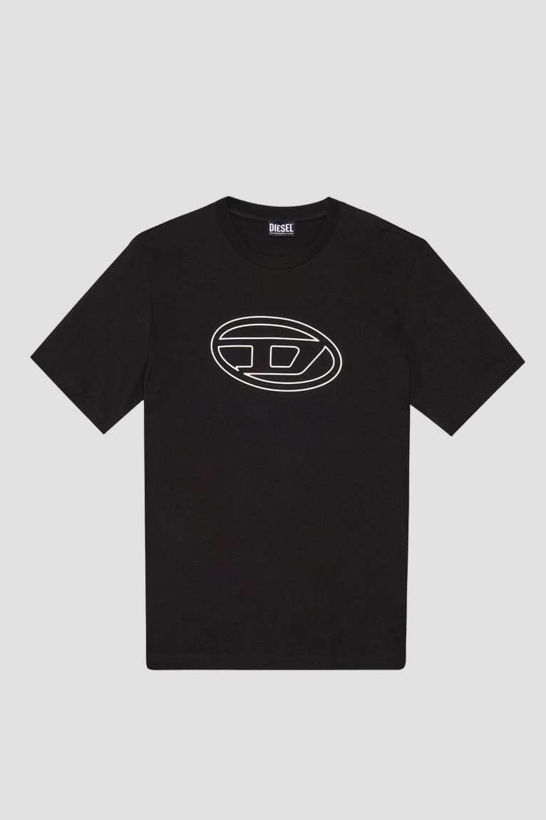 DIESEL T-JUST-BIGOVAL BLACK T-SHIRT A037890BEAF 9XX