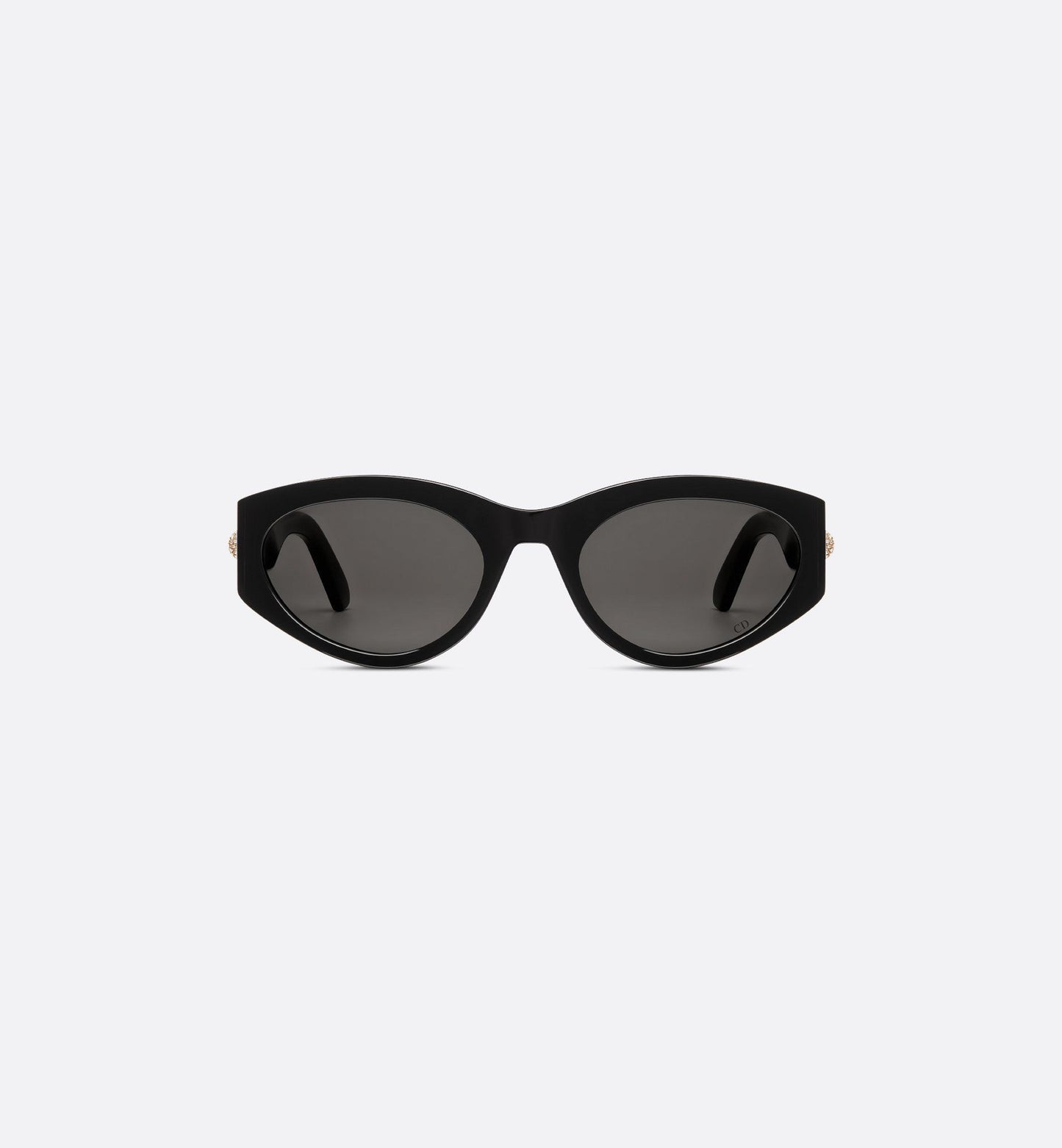 front Dior 30Montaigne B7I 10A0 Black Oval Sunglasses on a light gray background