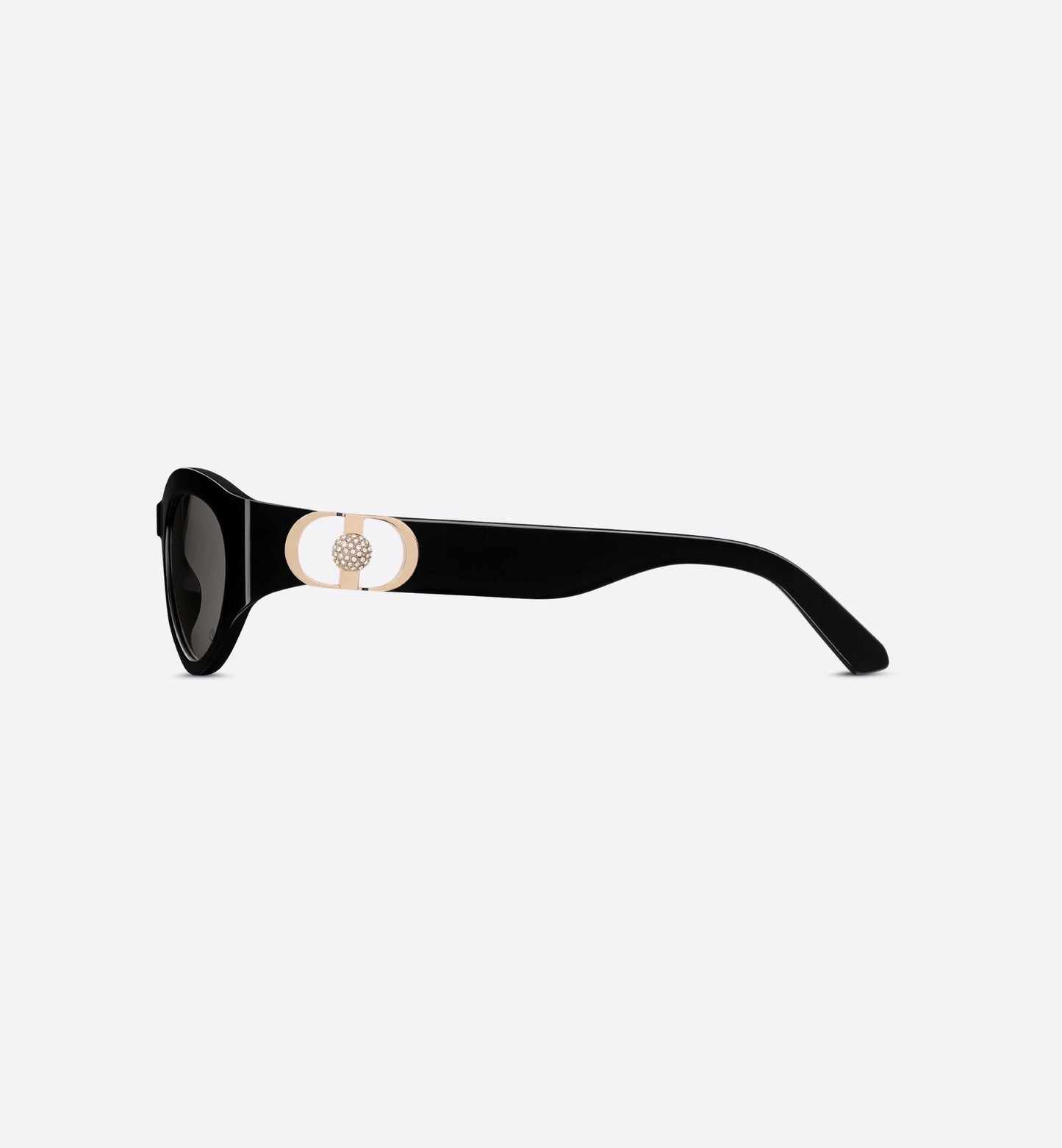 beside Dior 30Montaigne B7I 10A0 Black Oval Sunglasses on a white background