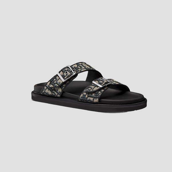 DIOR AQUA SANDAL BEIGE AND BLACK OBLIQUE JACQUARD 3SA135ZSA_H561