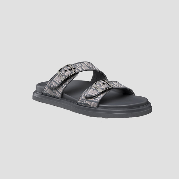 DIOR AQUA SANDAL DEEP GRAY OBLIQUE JACQUARD 3SA135ZSA_H557