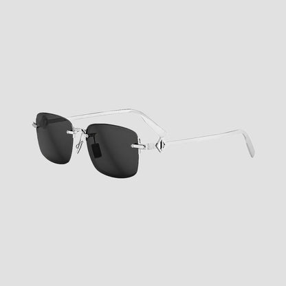 Dior CD Diamond S11F F0A0 Square Silver Sunglasses