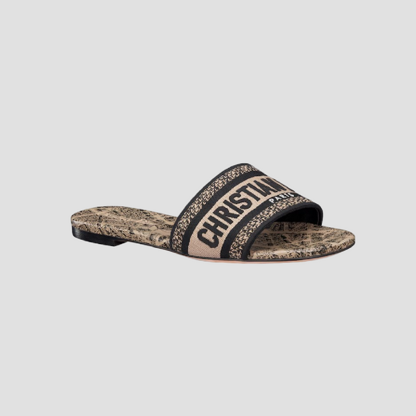 DIOR DWAY SLIDE BEIGE & BLACK PLAN DE PARIS MOTIF KCQ209KPY_S37U