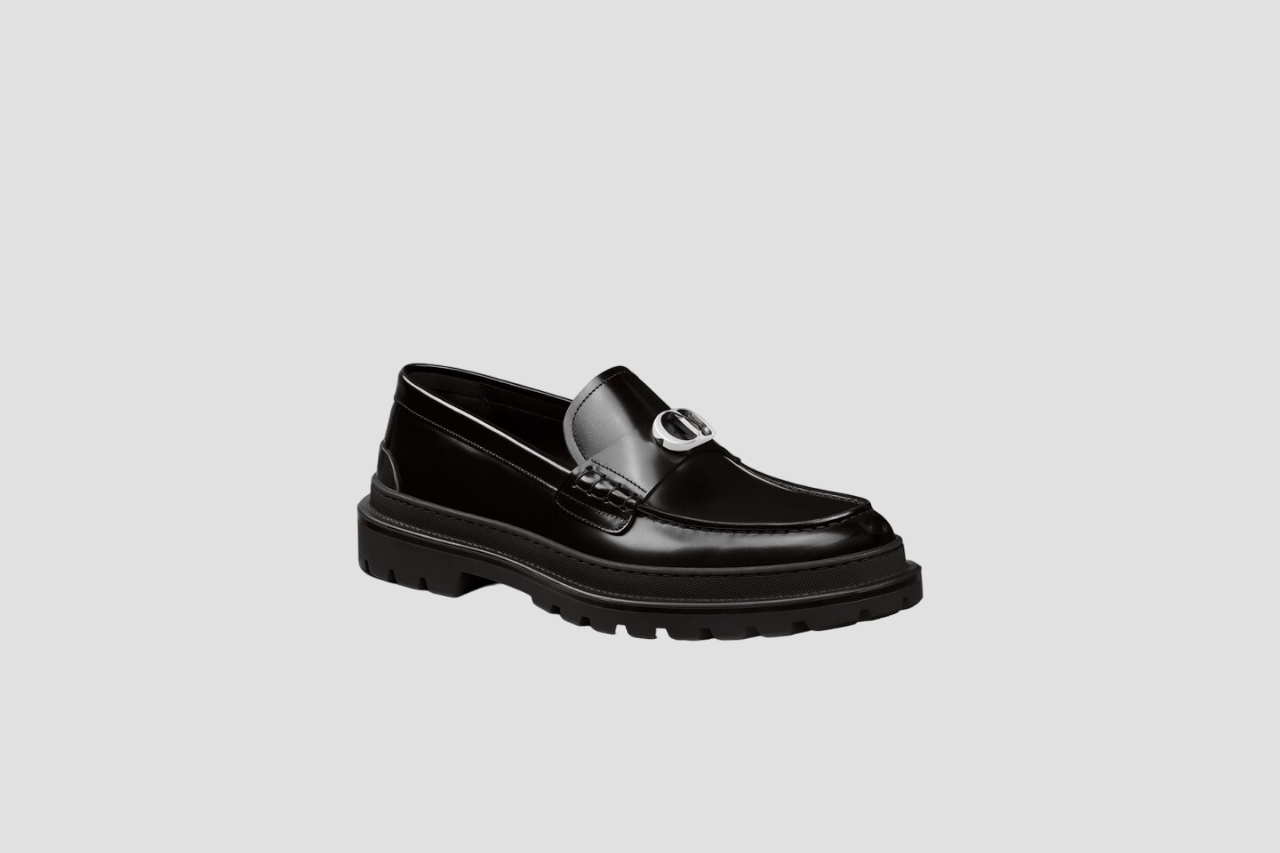 DIOR EXPLORER LOAFER BLACK SMOOTH WITH CD BUCKLE 3LO117ZJQ H969