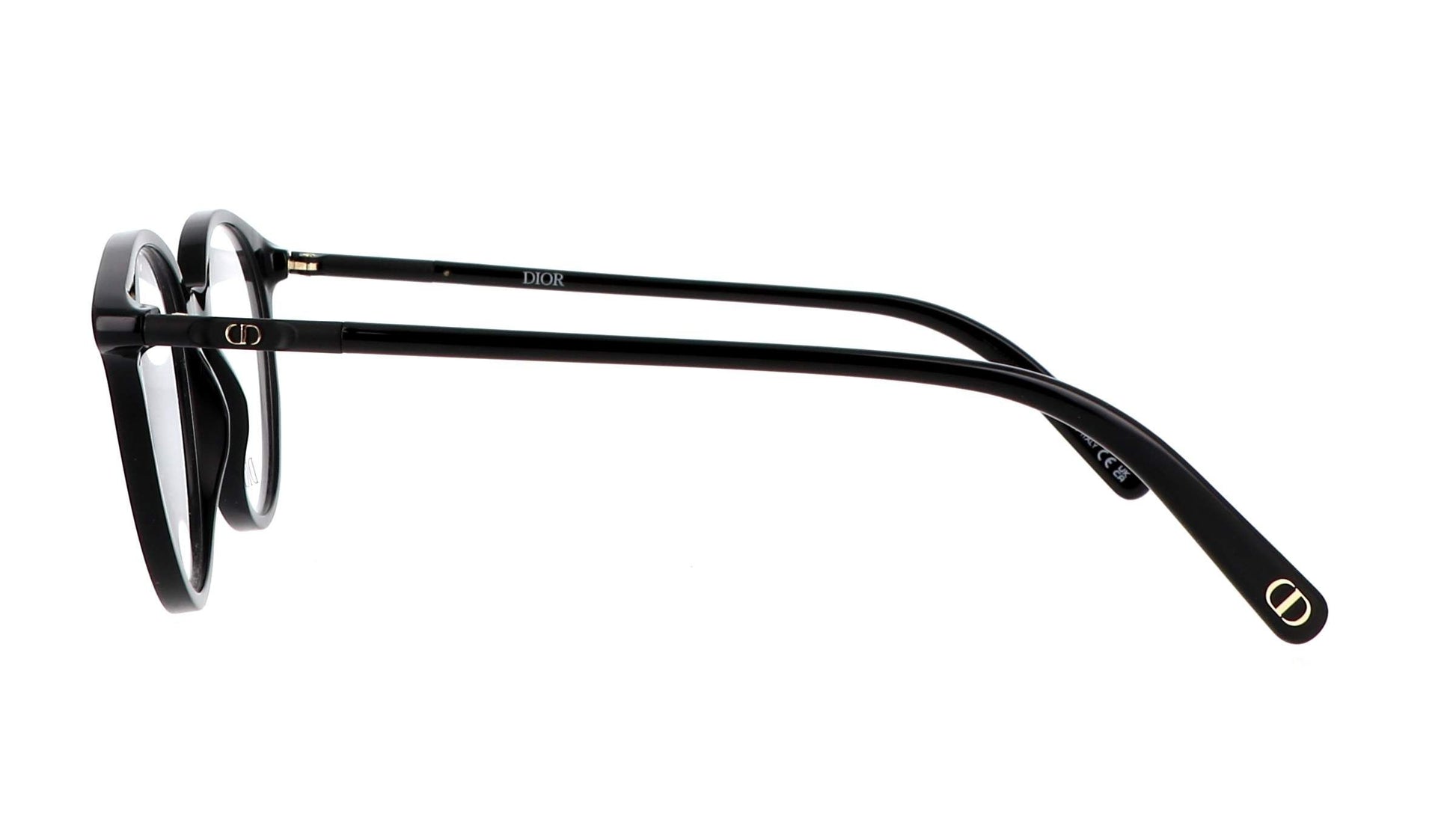 Beside Dior MINI CD O R5I 1100 Round Eyeglasses on a white background