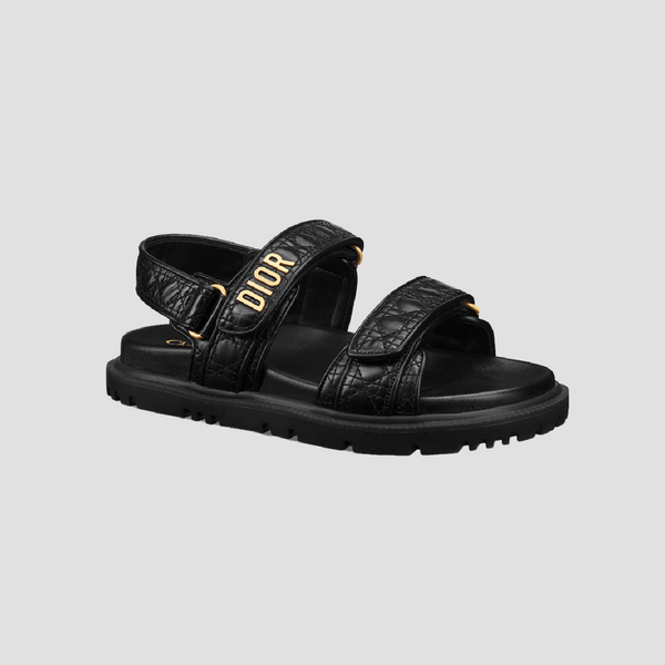 DIORACT SANDAL BLACK QUILTED CANNAGE CALFSKIN KCO005CQC_S900