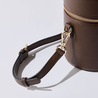 Crossbody strap of Etoile Oval Toiletry Case Espresso