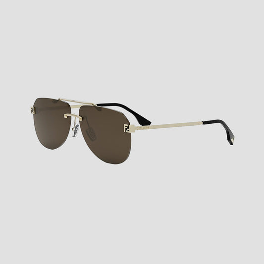 Fendi FE40115U-32E Sky Yellow Aviator Sunglasses