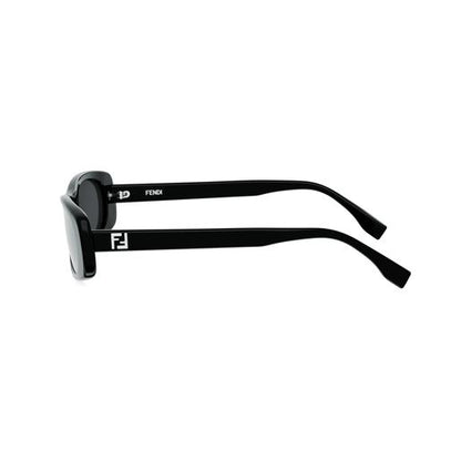 beside Fendi FE40183I 01A — FF Black Oval Sunglasses on a white background