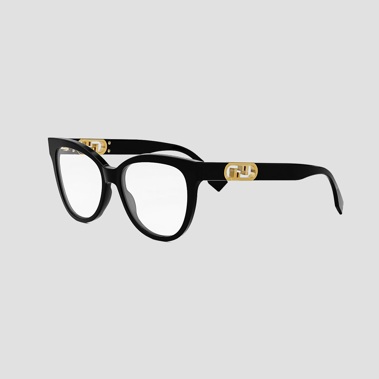 Fendi FE50093I-001 O'Lock Round Black Eyeglasses