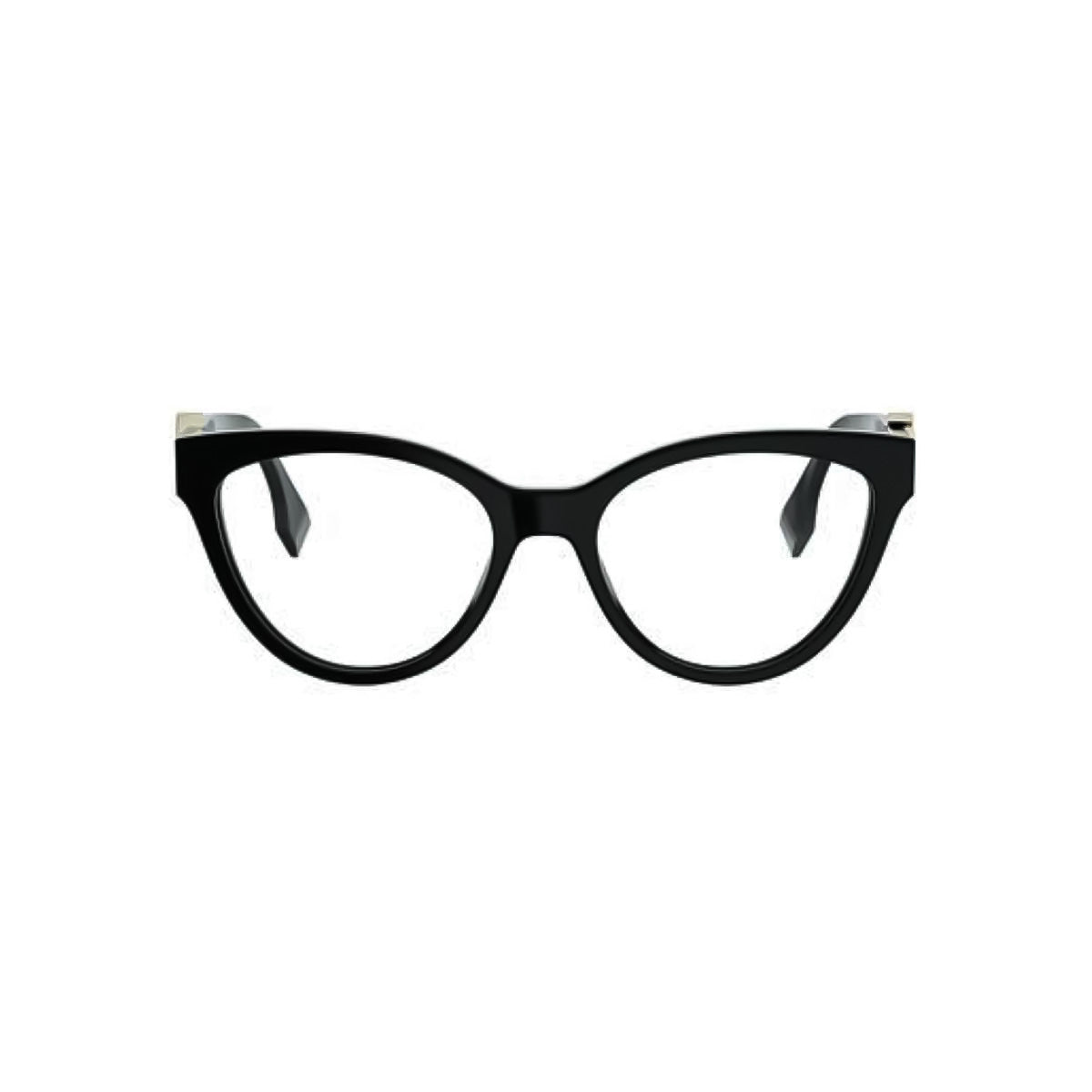 Black cat-eye glasses on a white background