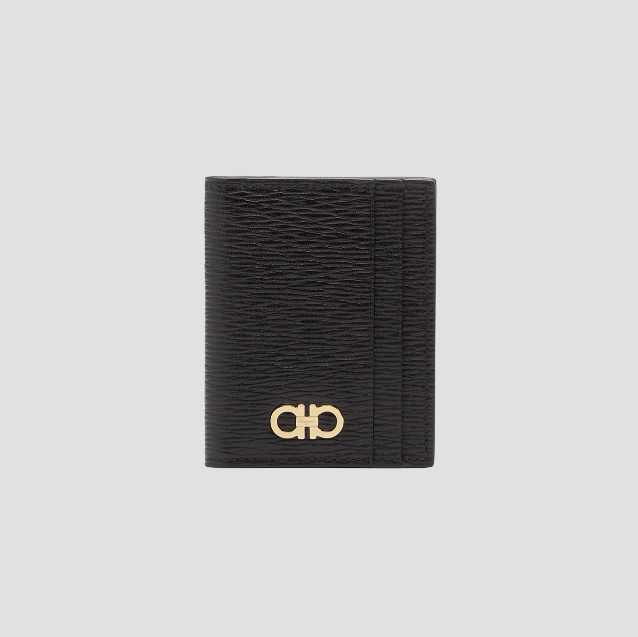 Ferragamo Gancini Credit Card Holder Black 660371 741376