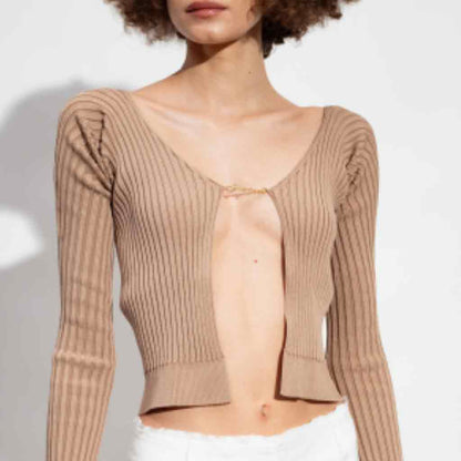 giá jacquemus la maille pralu longue light brown