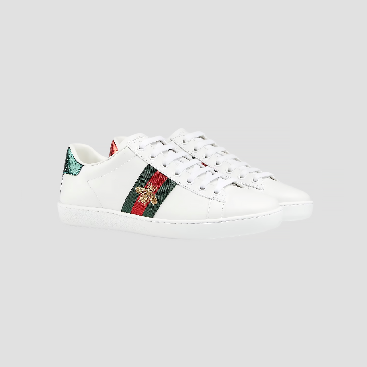 GUCCI ACE SNEAKER WITH BEE IN WHITE Women: 431942 02JP0 9064 Men: 429446 02JP0 9064