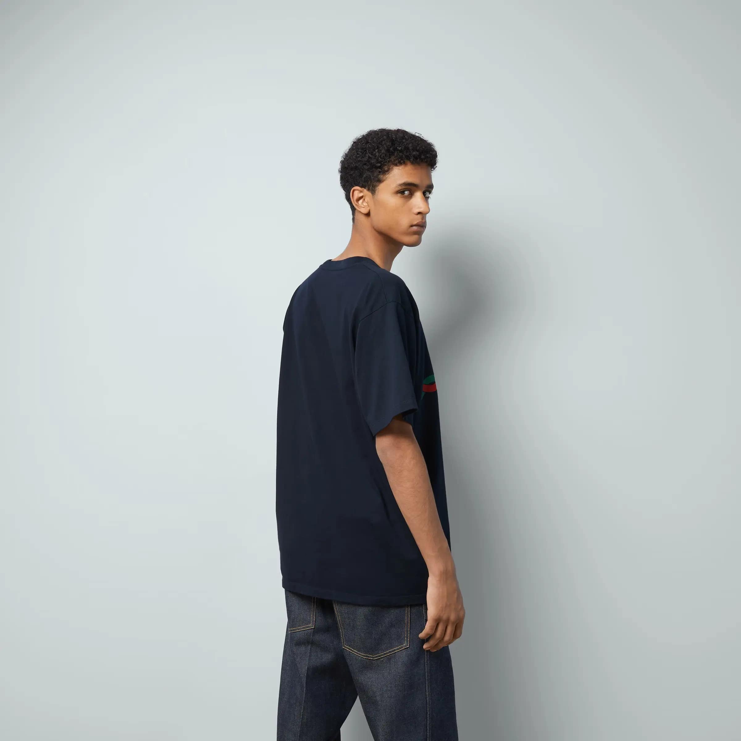 Gucci Cotton Jersey “Gucci Firenze 1921” T-shirt Navy – Blank Room