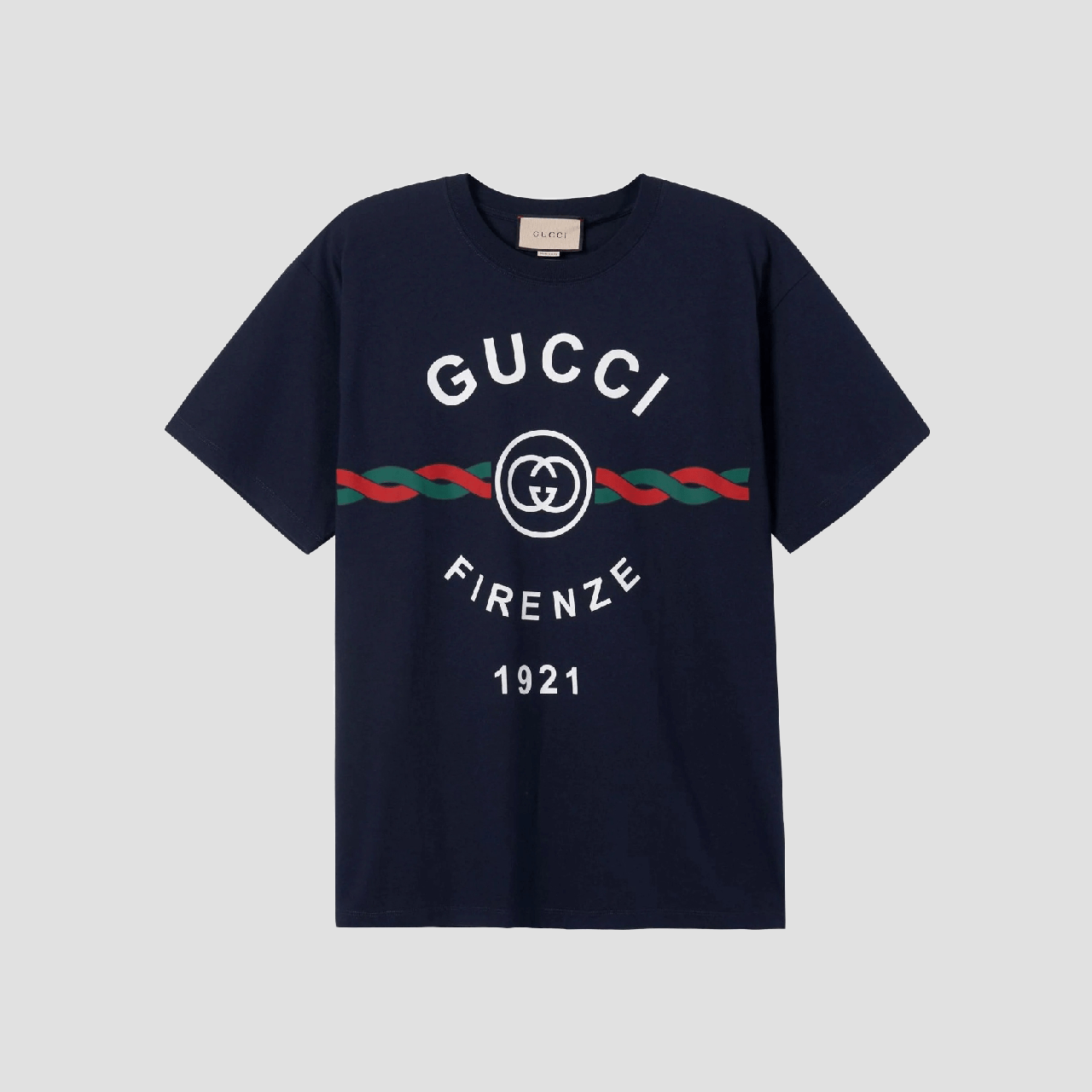 Gucci Cotton Jersey Gucci Firenze 1921 T-shirt in Navy 616036 XJD7T 4795