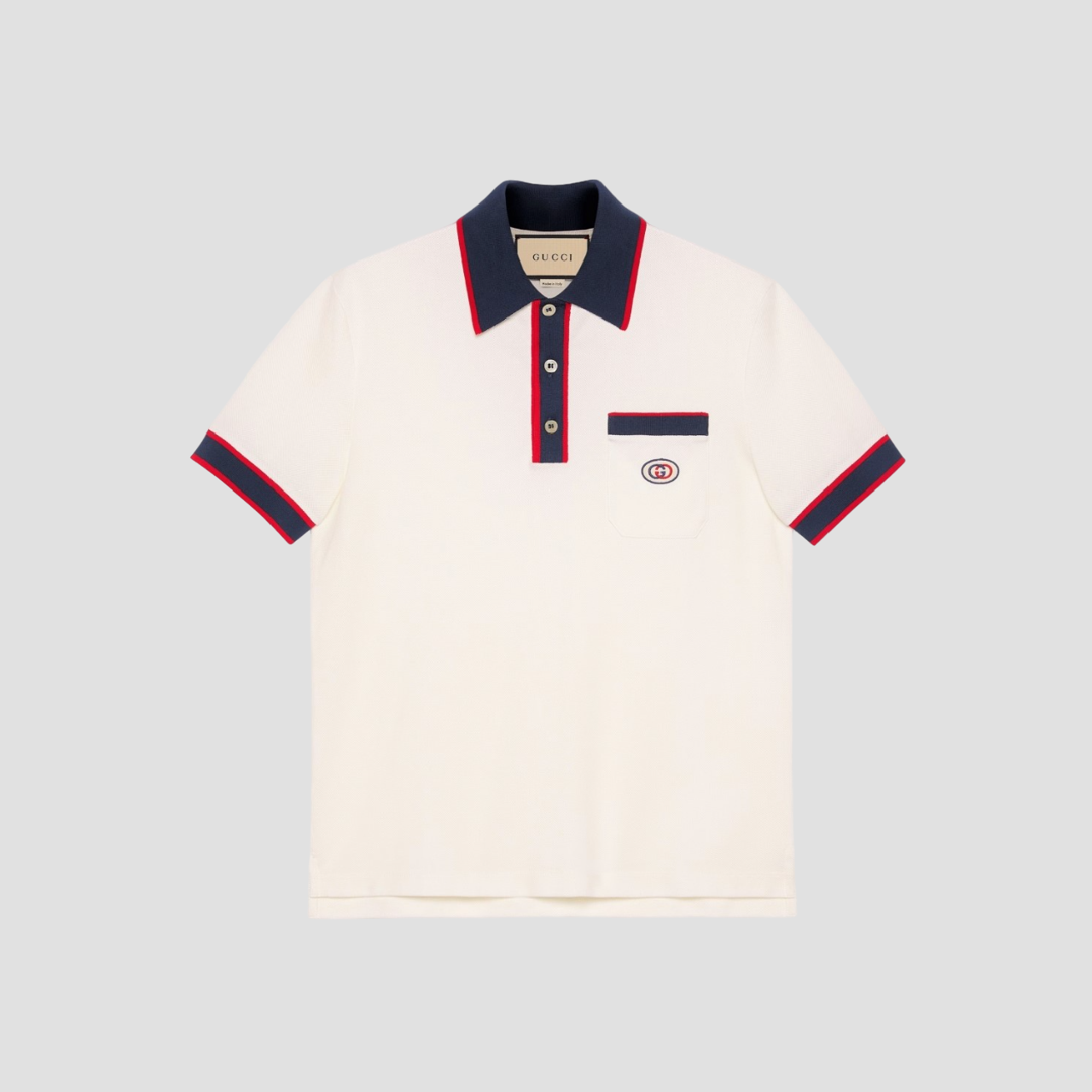 GUCCI COTTON PIQUET POLO WITH INTERLOCKING G WHITE 653380 XJDF8 9222
