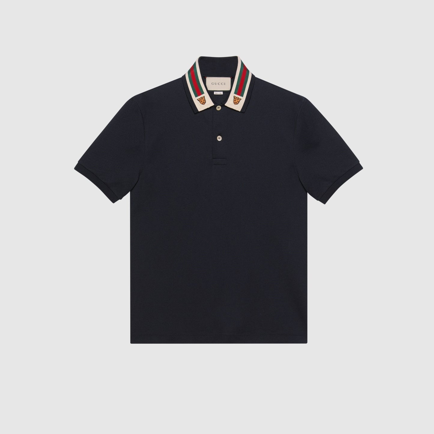 GUCCI COTTON POLO WITH WEB AND FELINE HEAD 545714 XJAGU 4685