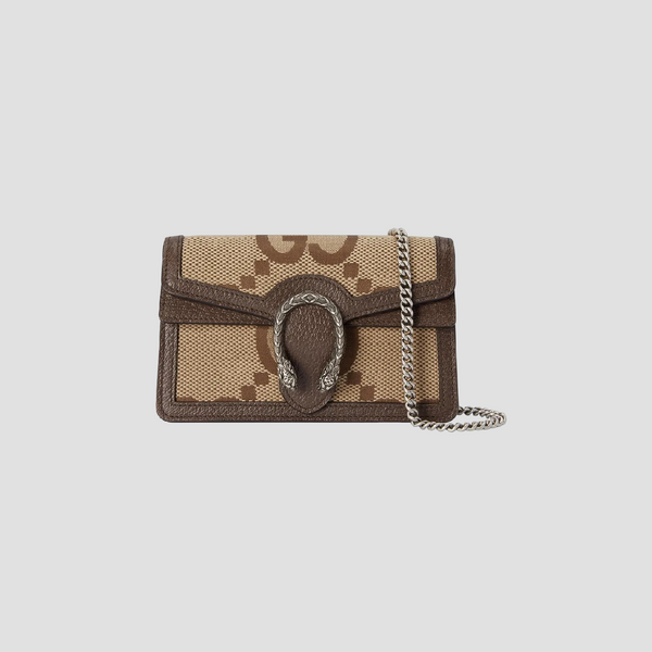 GUCCI DIONYSUS JUMBO SUPER MINI SHOUDER BAG BEIGE AND BROWN 476432 UKMBN 2572