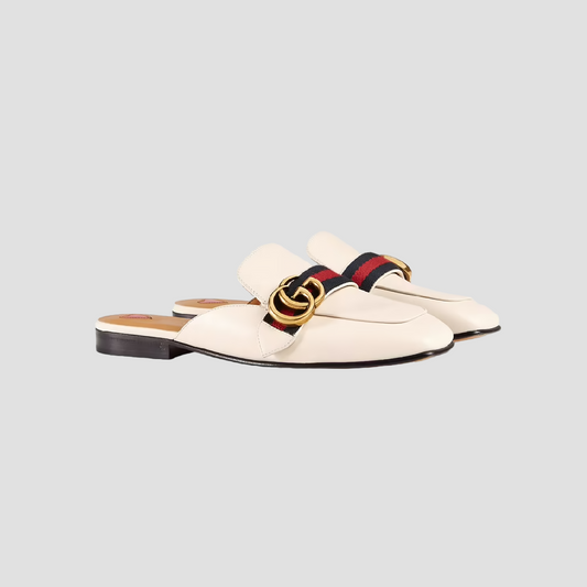 GUCCI DOUBLE G KNUCKLE SLIPPER WITH BLUE AND RED WEB 423694 DKHC0 9061