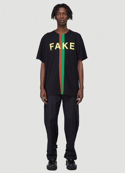 wearing GUCCI FAKE/NOT-PRINT T-SHIRT 616036 XJCXX 1082