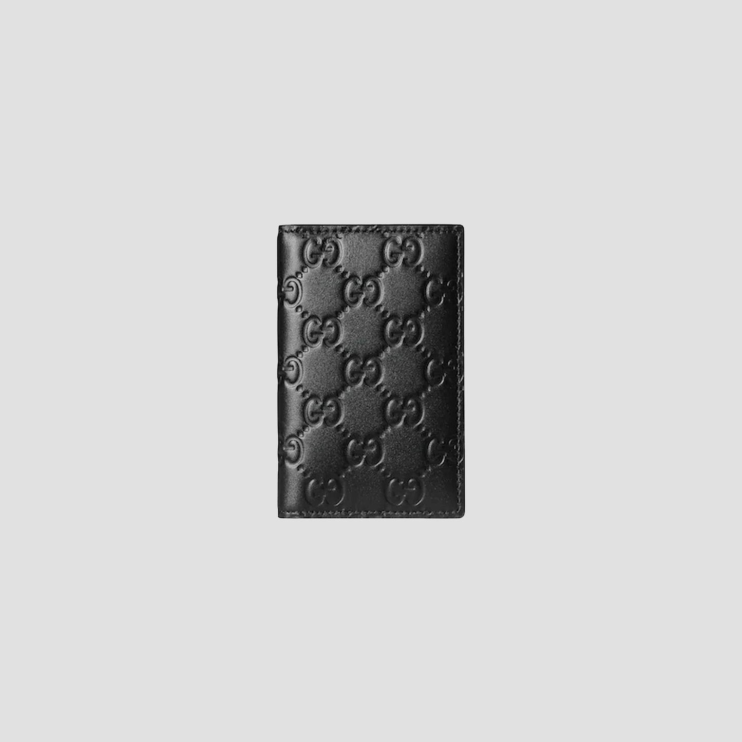 Gucci GG Black Rubber-Effect Long Card Case 771317 AAC0L 1000