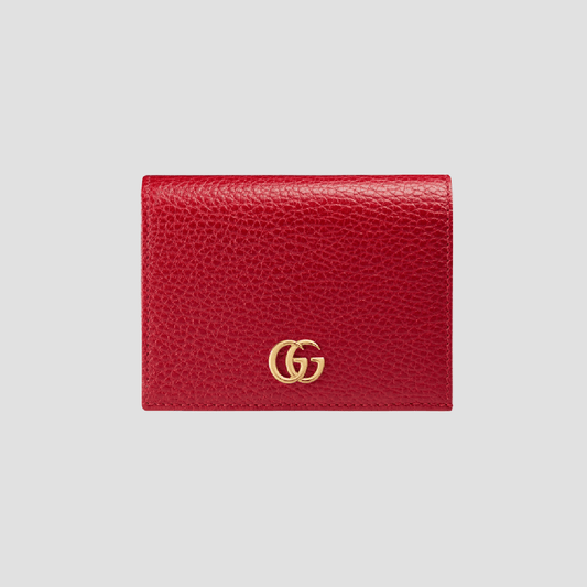 GUCCI GG CARD CASE WALLET HIBISCUS RED 456126 CAO0G 6433