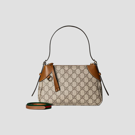 Gucci GG Emblem Small Shoulder Bag Beige 815218 FAEAA 9762