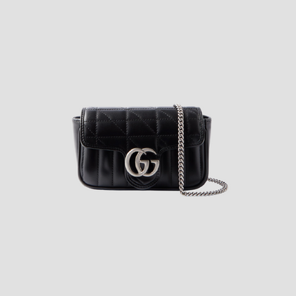 GUCCI GG MARMONT BLACK/SILVER  MINI BAG 476433 DTD5N 1000