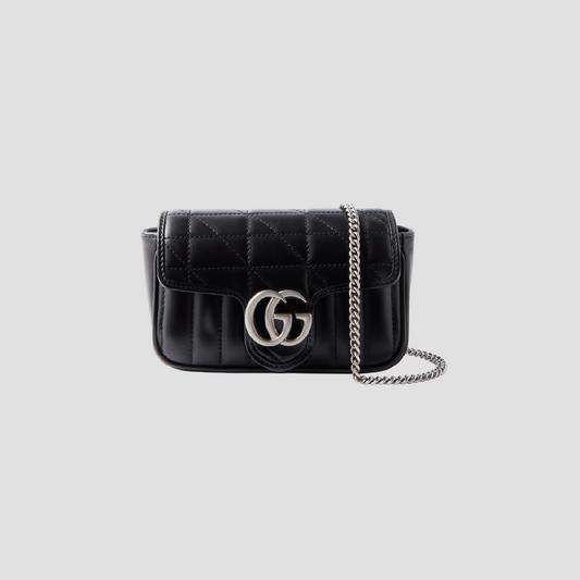 GUCCI GG MARMONT BLACK/SILVER  MINI BAG 476433 DTD5N 1000