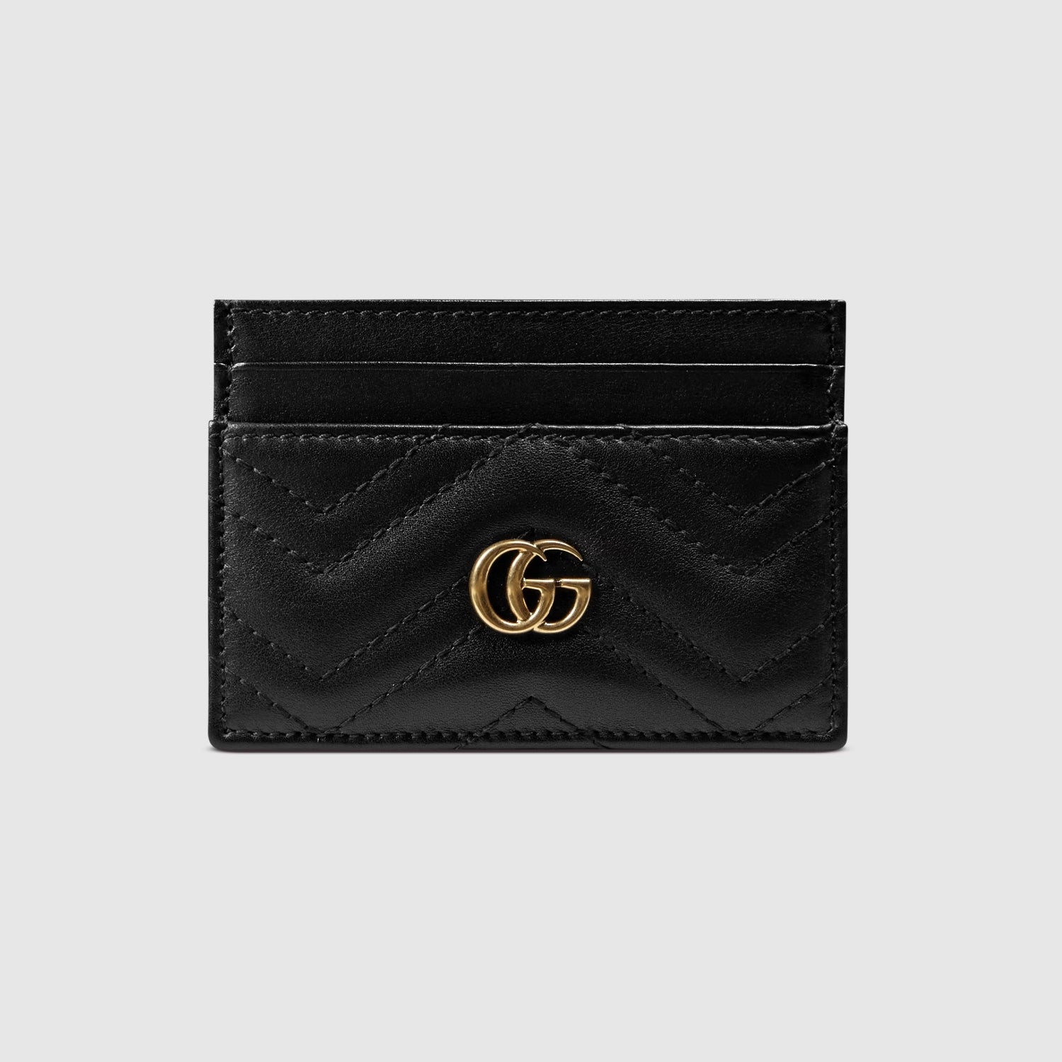 GUCCI GG MARMONT CARD CASE IN BLACK LEATHER 443127 DTD1T 1000