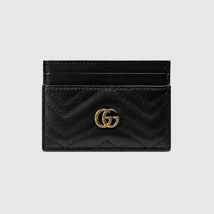 GUCCI GG MARMONT CARD CASE IN BLACK LEATHER 443127 DTD1T 1000