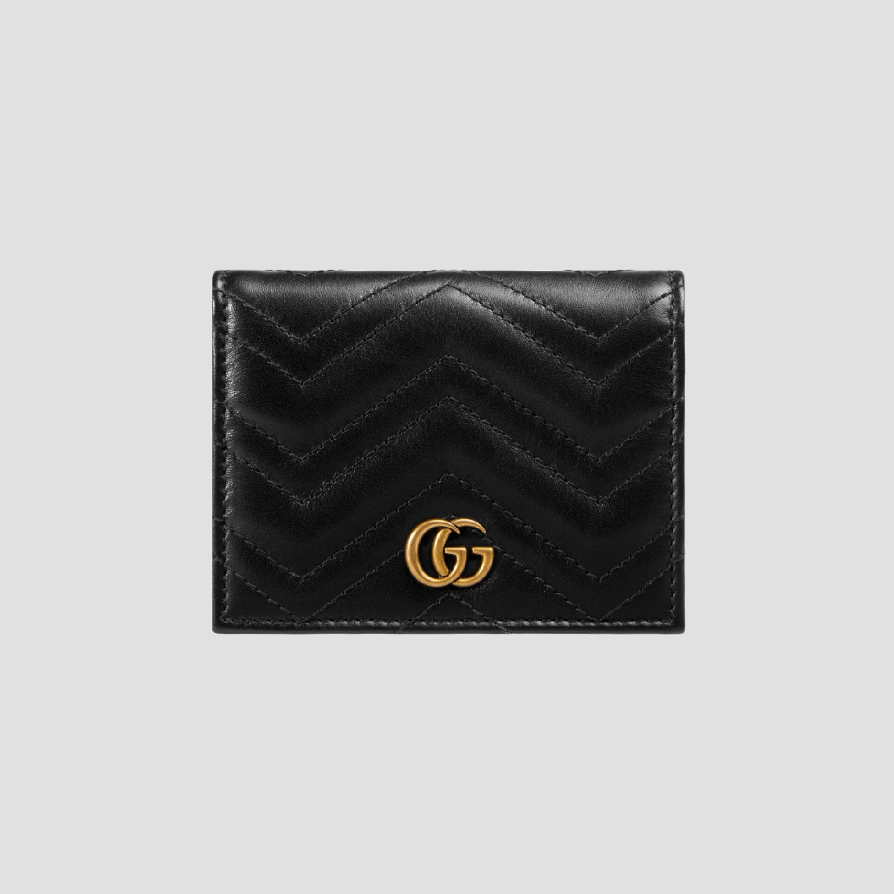 GUCCI GG MARMONT CARD CASE WALLET IN BLACK 466492 DTD1T 1000