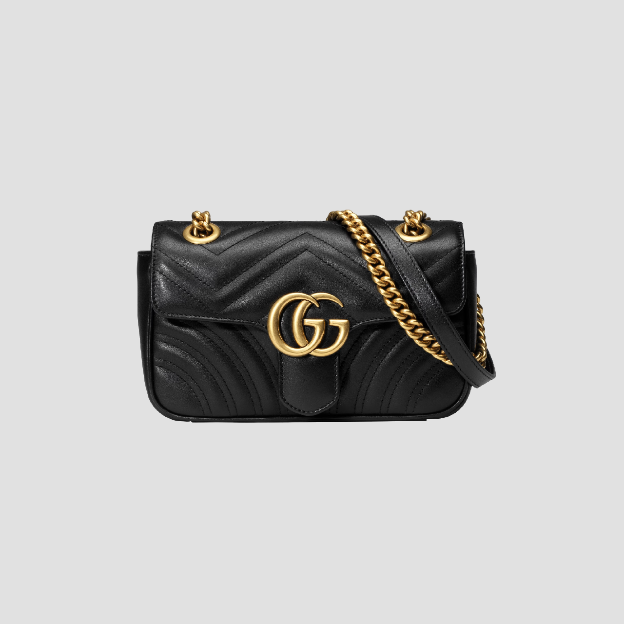 GUCCI GG MARMONT MATELASSÉ MINI BAG IN BLACK 446744 DTDIT 1000