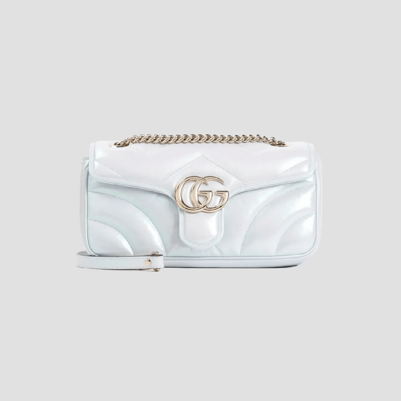 Gucci GG Marmont Medium Shoulder Bag Blue Iridescent 443497 AAC2U 4923