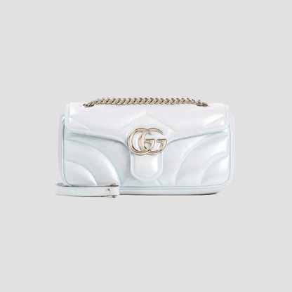 Gucci GG Marmont Medium Shoulder Bag Blue Iridescent 443497 AAC2U 4923
