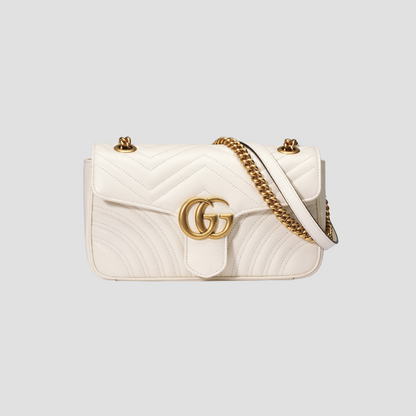 GUCCI GG MARMONT Medium SHOULDER BAG WHITE 443497 DTDIT 9022